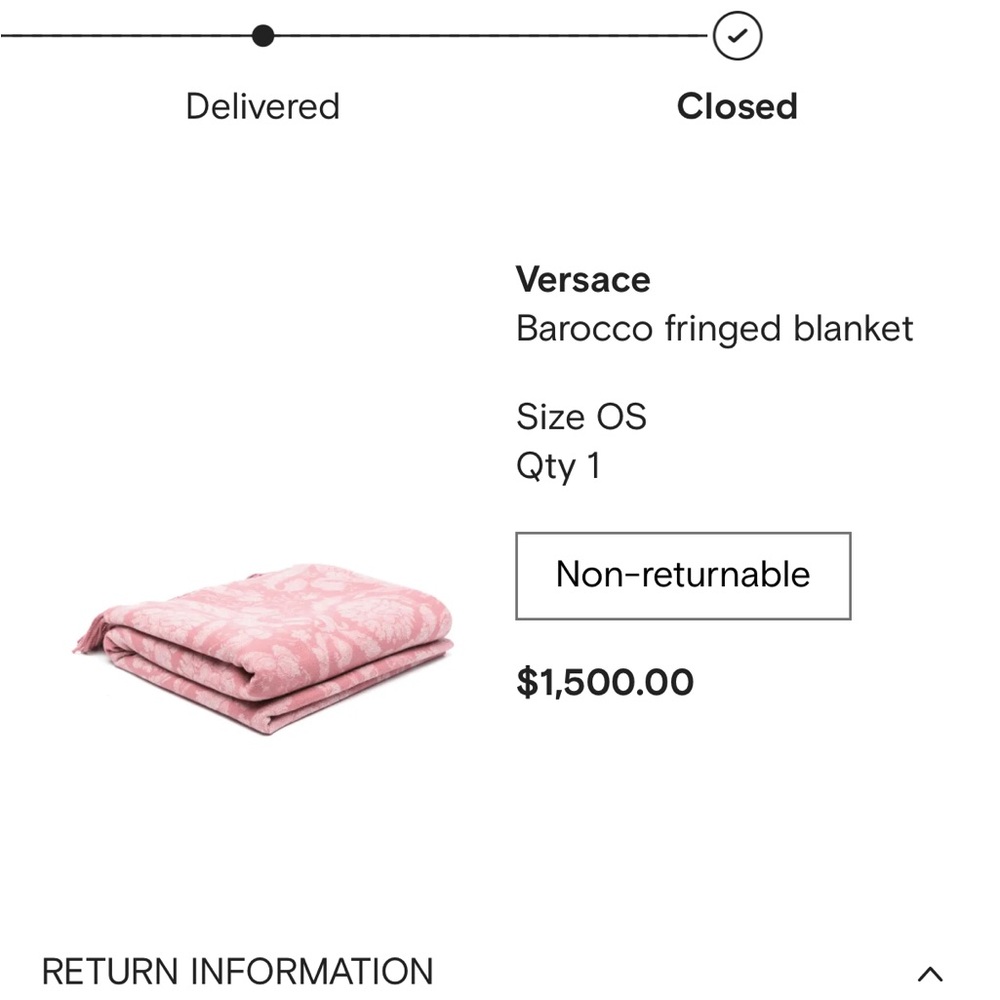 Versace Pink Barocco Jacquard Fringed Throw Blanket